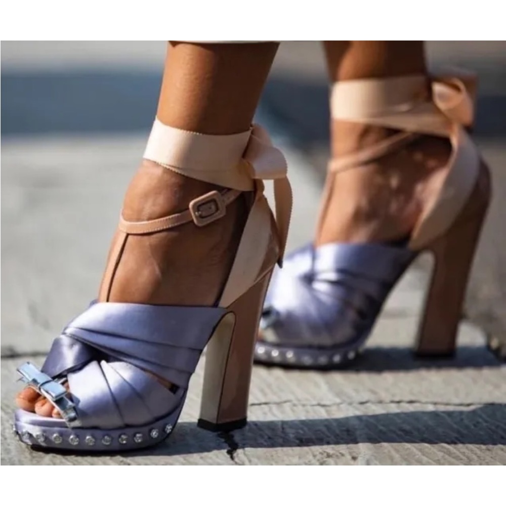 N°21 Lilla Heels Leather and Silk 36